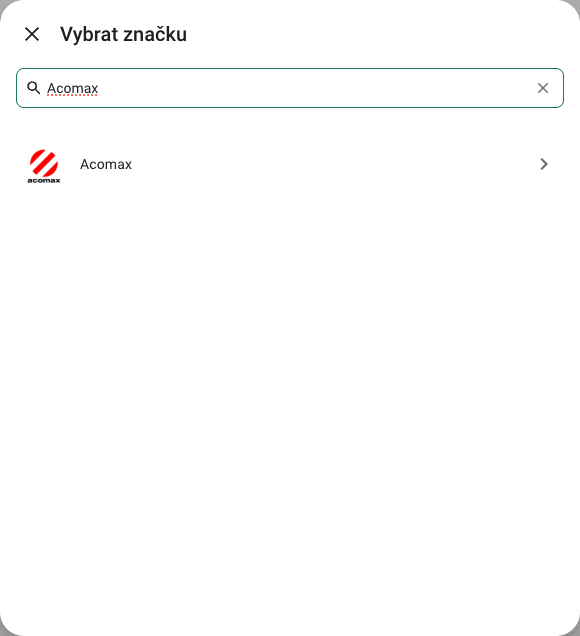 Vyhledání integrace Acomax v českém RichPear Home