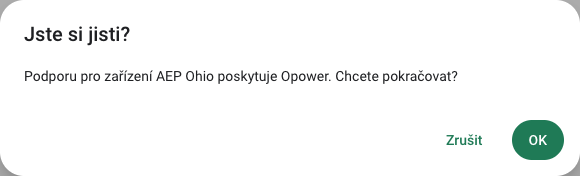 Potvrzení, že AEP Ohio používá integraci Opower