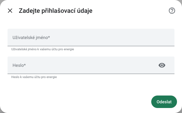 Formulář Opower pro uživatelské jméno a heslo účtu AEP Ohio