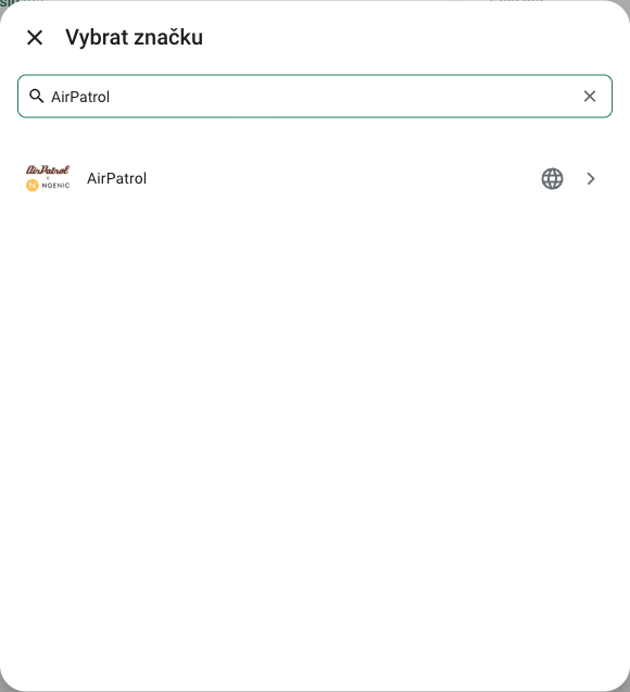 Vyhledání integrace AirPatrol v českém RichPear Home