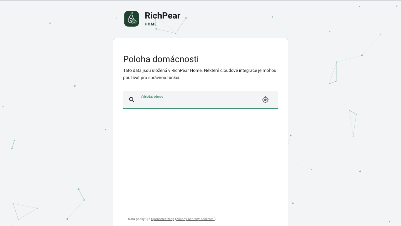 Nastavení polohy domácnosti v RichPear Home